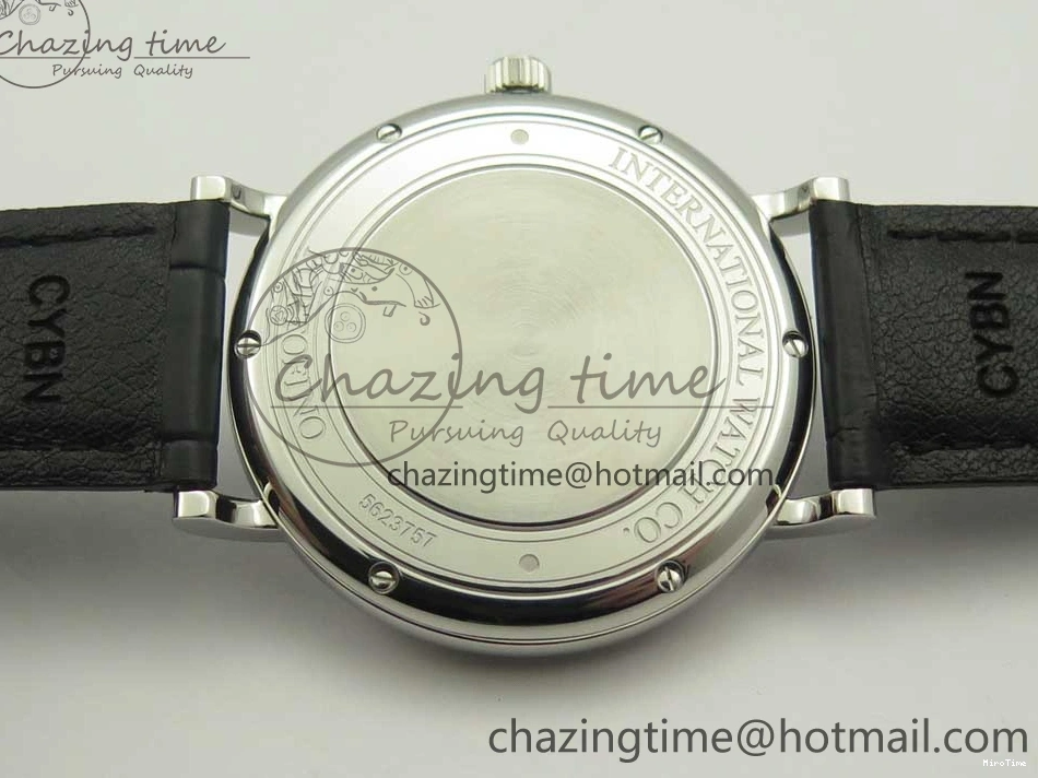 MIROTIME 0223 Supportive Portofino Automatic SS AF 1:1 Best Edition White Dial on Black Croco Leather Strap A 7184